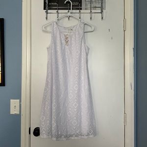 TACERA Simple White MIDI Dress